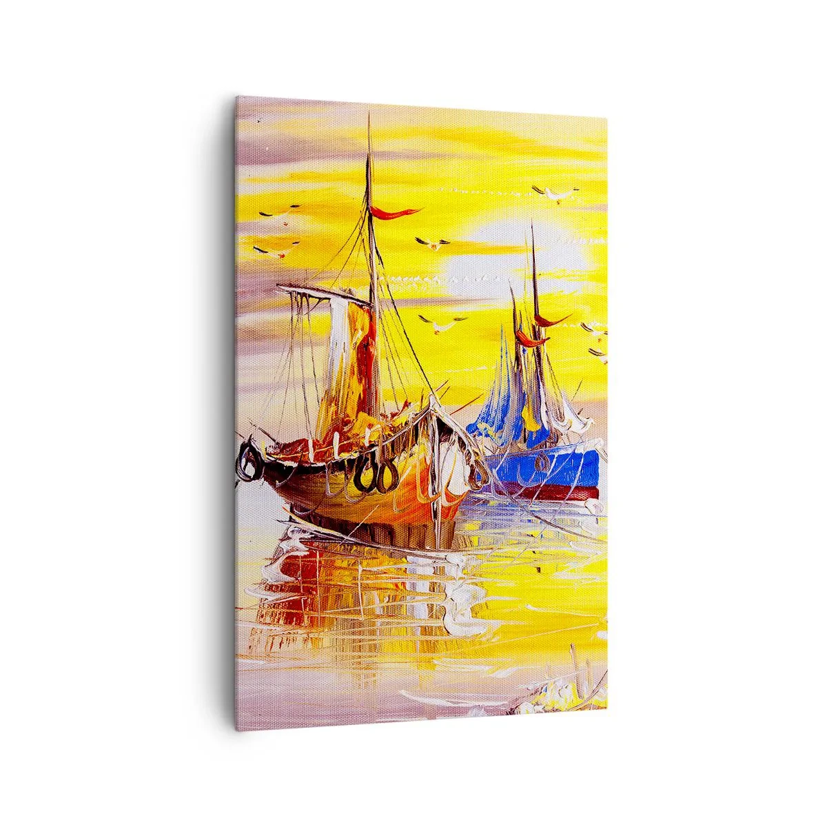 Lærredstryk - Billede på lærred - Et velfortjent hvil i havnen - 80x120 cm