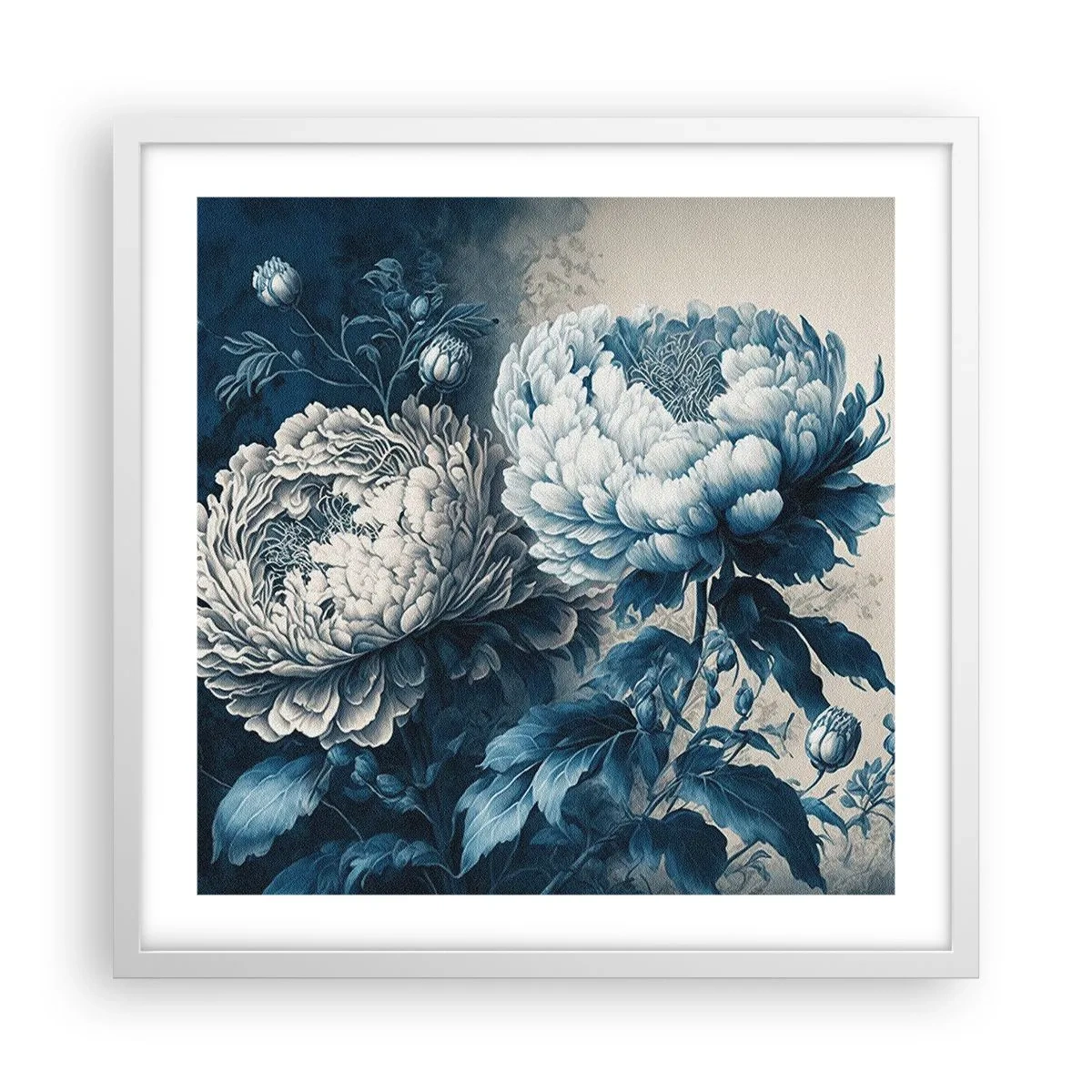 Plakat i hvid ramme - Et godt matchet par - 50x50 cm