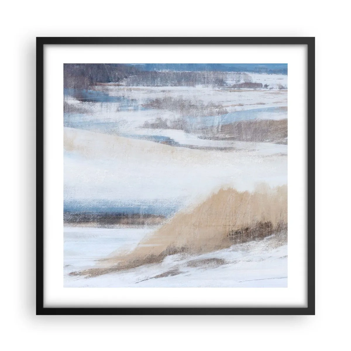 Plakat i sort ramme - Vinterkomposition - 50x50 cm