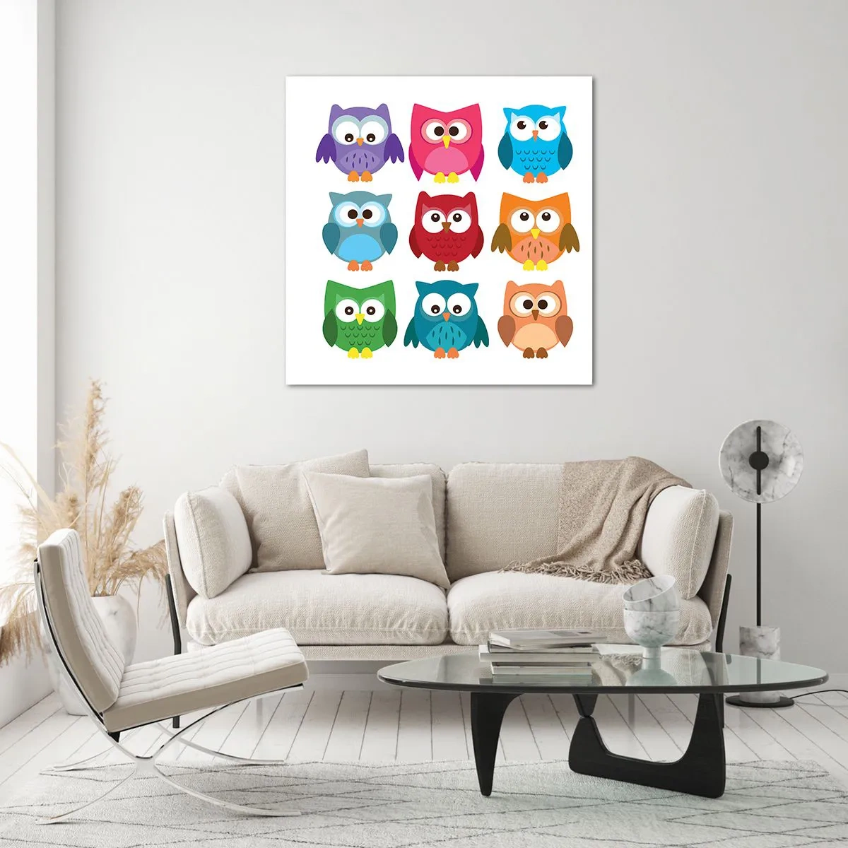 Billede på glas - Forskelle kan være morsomme - 30x30 cm