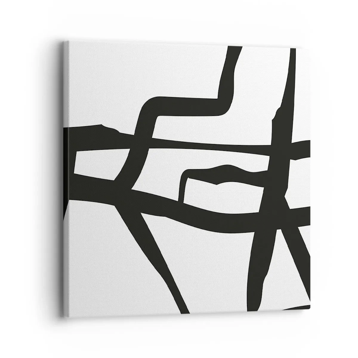 Lærredstryk - Billede på lærred - Sort og hvid konstruktion - 30x30 cm