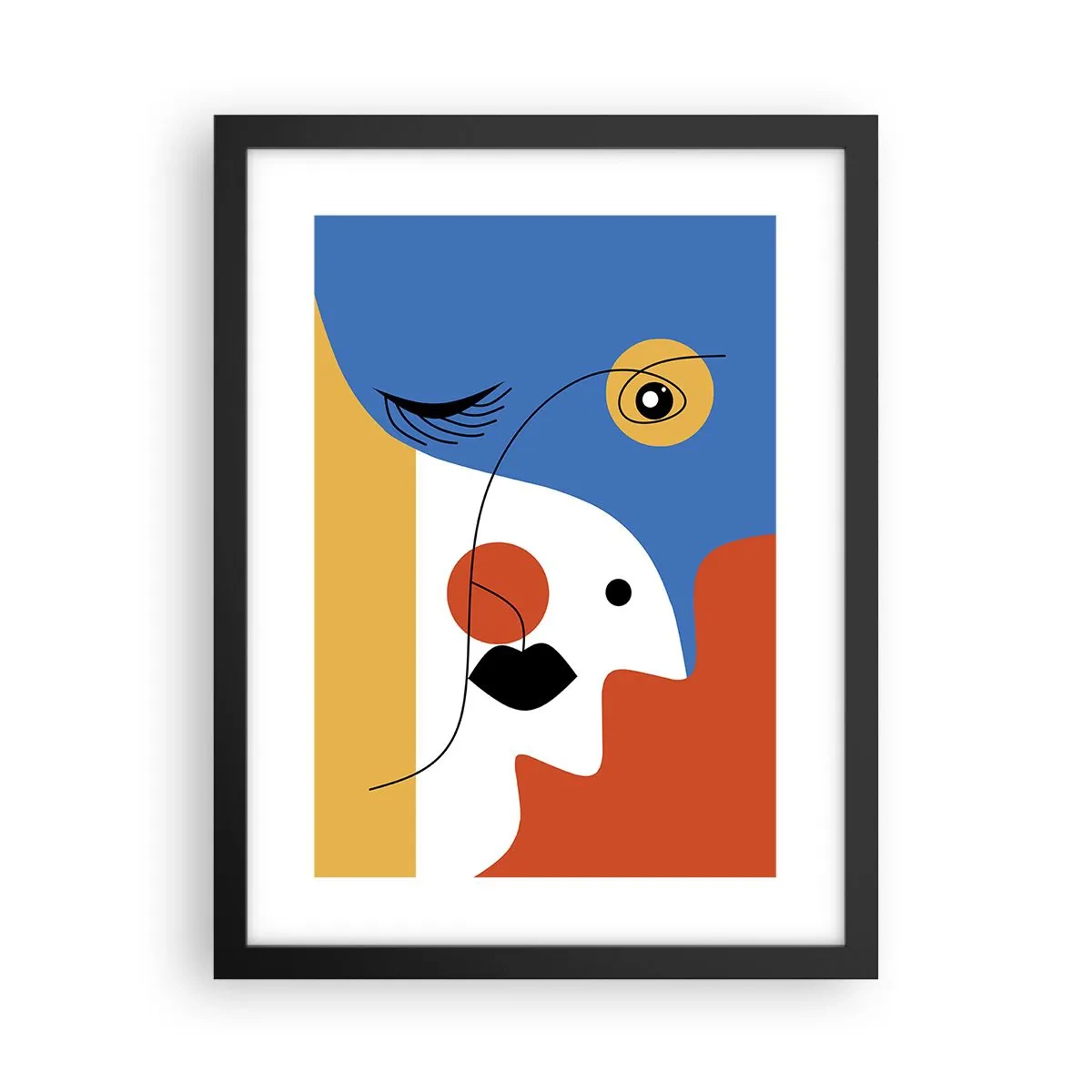 Plakat i sort ramme - Dekonstrueret portræt - 30x40 cm