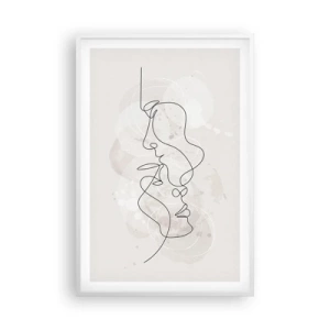 Plakat i hvid ramme - Omfavnet i en omfavnelse - 61x91 cm