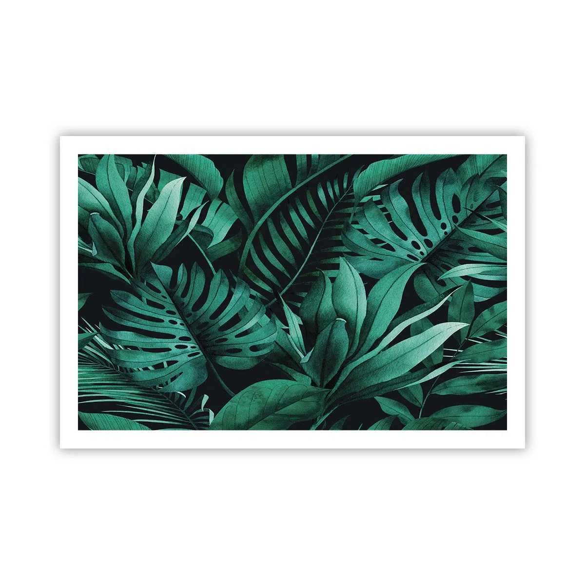Plakat - Dyb tropisk grøn - 91x61 cm