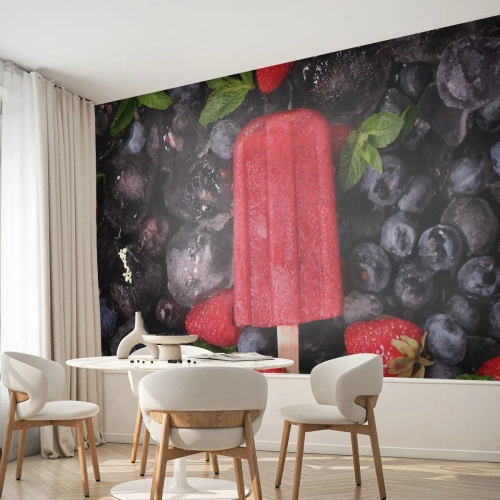 Fototapet Selvklæbende Deluxe Sticker - En smag af varm sommer - Is, Frugt, Sundhed - 200x140 cm