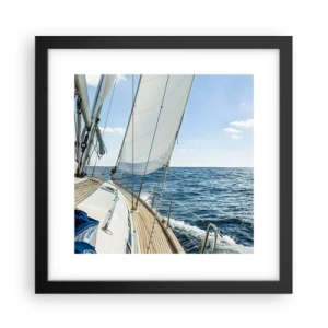 Plakat i sort ramme - Ahoj , eventyr - 30x30 cm