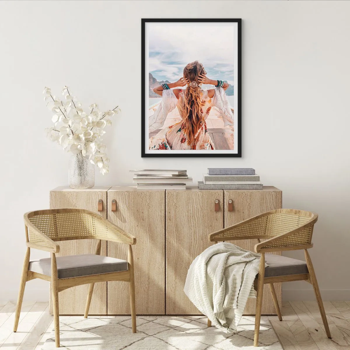 Plakat i sort ramme - På vej mod lykken - 50x70 cm