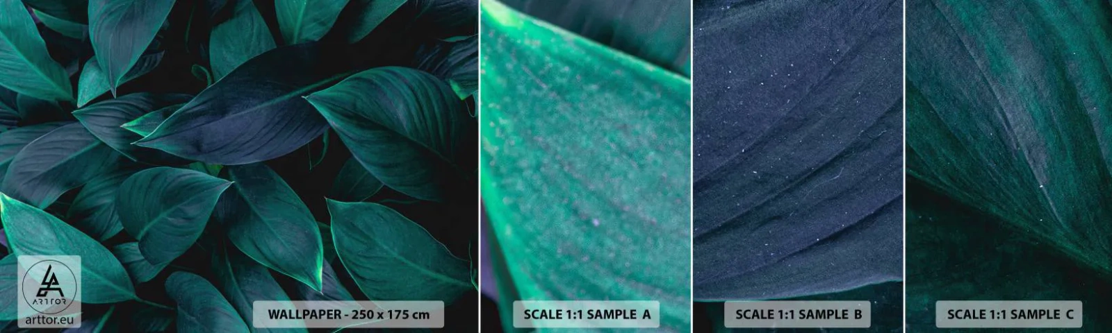 Fototapet Prøve Standard Eco - Grønt i sig selv - Blade, Natur, Botanik - 100x30 cm