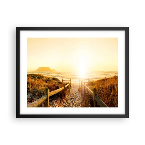 Plakat i sort ramme - Over klitten, mod solen - 50x40 cm