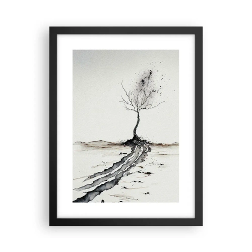 Plakat i sort ramme - Vinterens melankoli - 30x40 cm