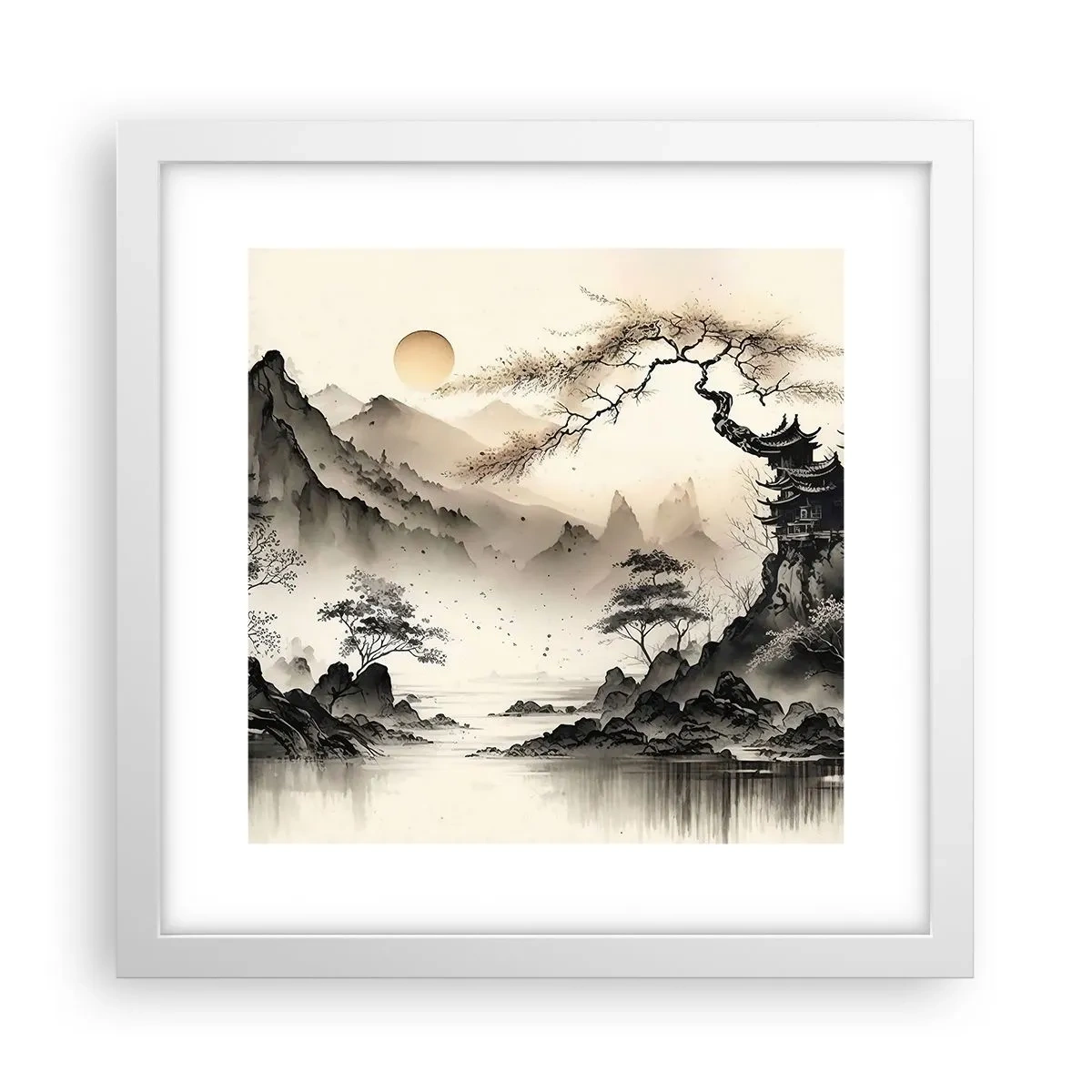 Plakat i hvid ramme - Orientens unikke charme - 30x30 cm