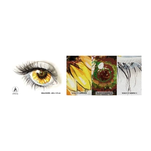 Prøve Fototapet Premium Sand - Et look lige så varmt som sommeren - Abstraktion, Grafik, Øje - 100x30 cm