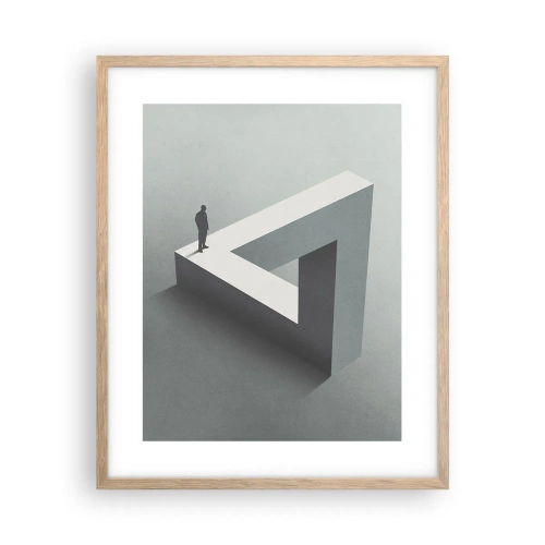 Plakat i ramme af lyst egetræ - Og dog er det muligt - 40x50 cm
