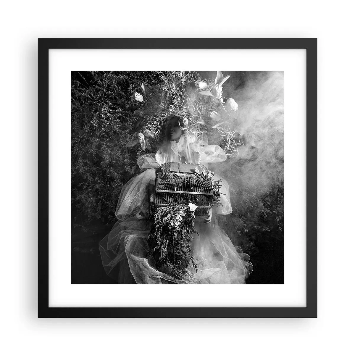 Plakat i sort ramme - Selve Moder - Naturen - 40x40 cm