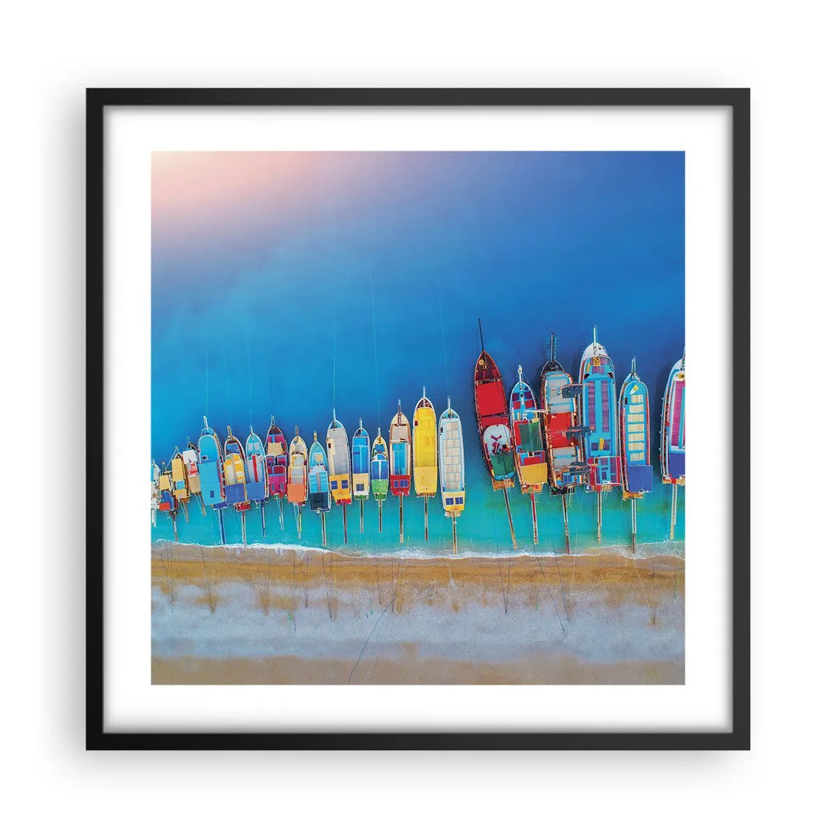 Plakat i sort ramme - Fra et fugleperspektiv - 50x50 cm