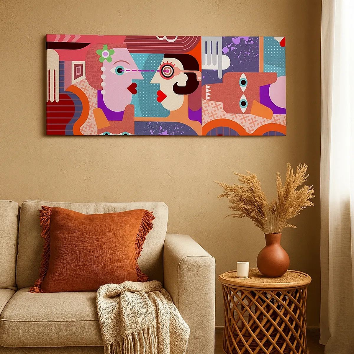 Lærredstryk - Billede på lærred - Øje mod øje - 30x30 cm