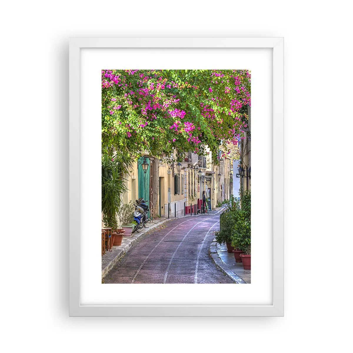 Plakat i hvid ramme - En blomstrende gyde - 30x40 cm