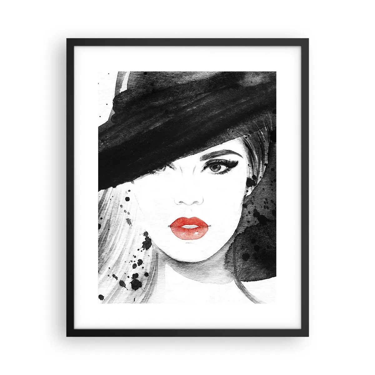 Plakat i sort ramme - Dame i sort - 40x50 cm