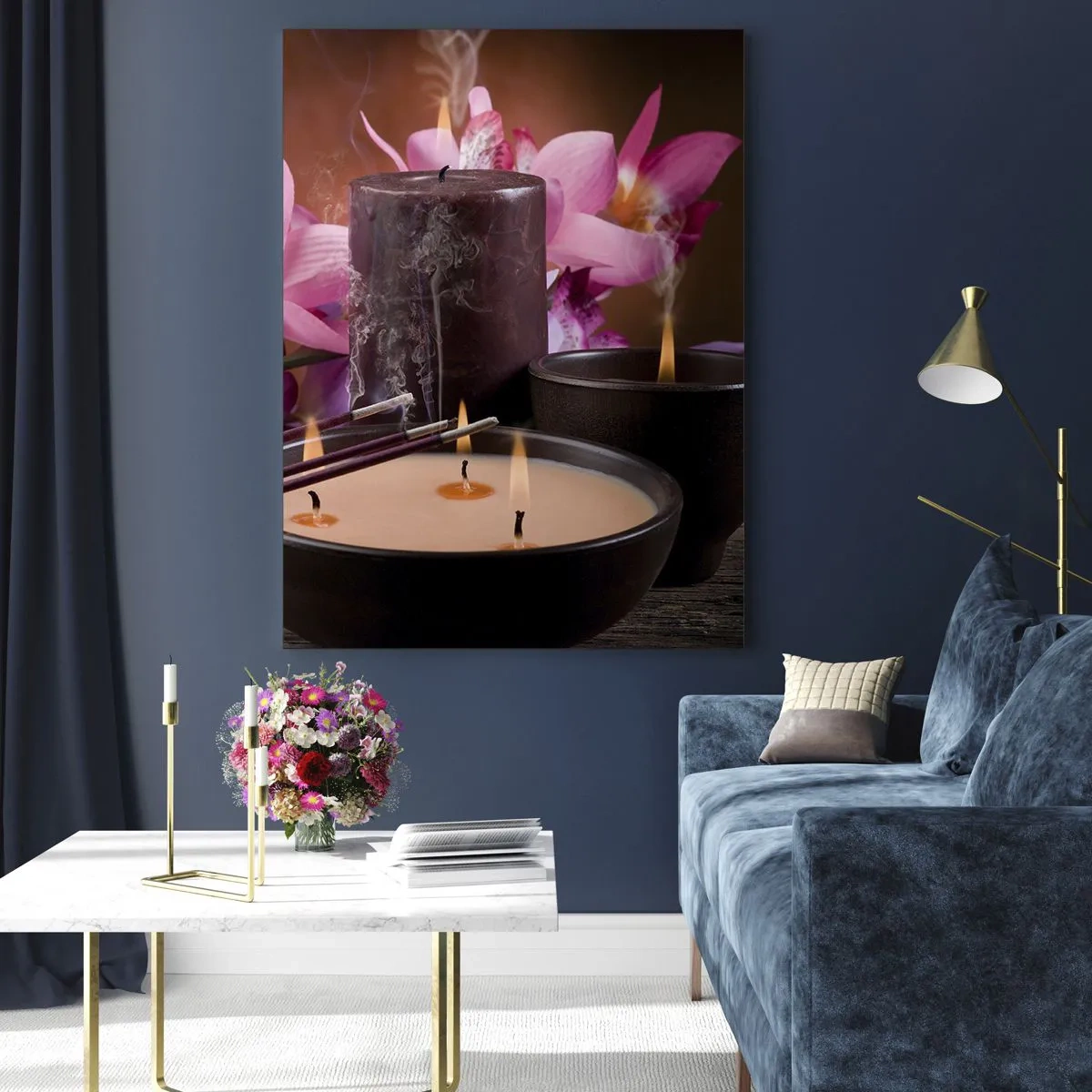 Billede på glas - Rydde sindet, berolige kroppen - 70x100 cm