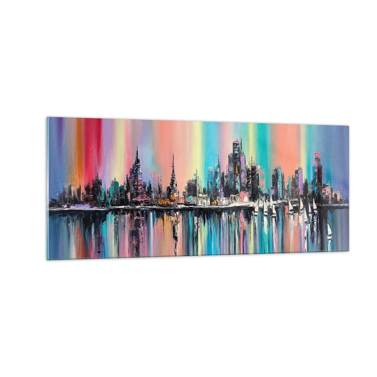 Billede på glas - Skinne nattens lys - 100x40 cm