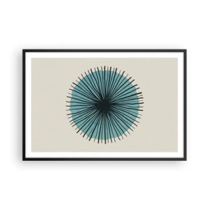 Plakat i sort ramme - Strålende på blå - 91x61 cm