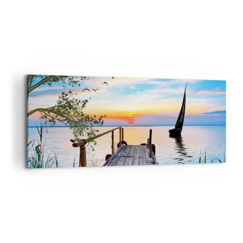 Lærredstryk - Billede på lærred - Godaften - 100x40 cm