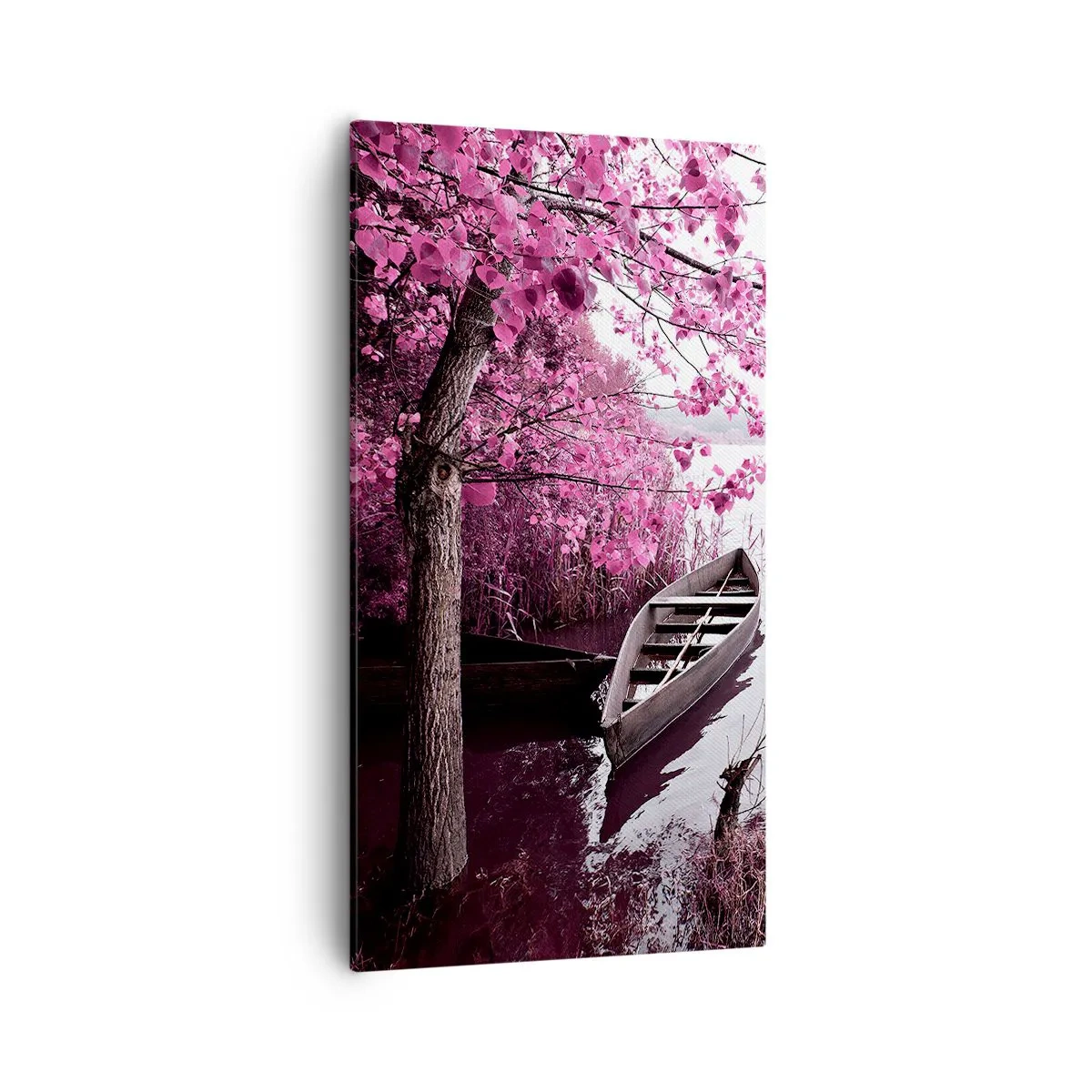 Lærredstryk - Billede på lærred - I lyserød stilhed - 55x100 cm