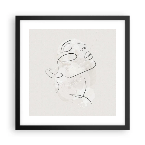 Plakat i sort ramme - Skitse af drømmen - 40x40 cm
