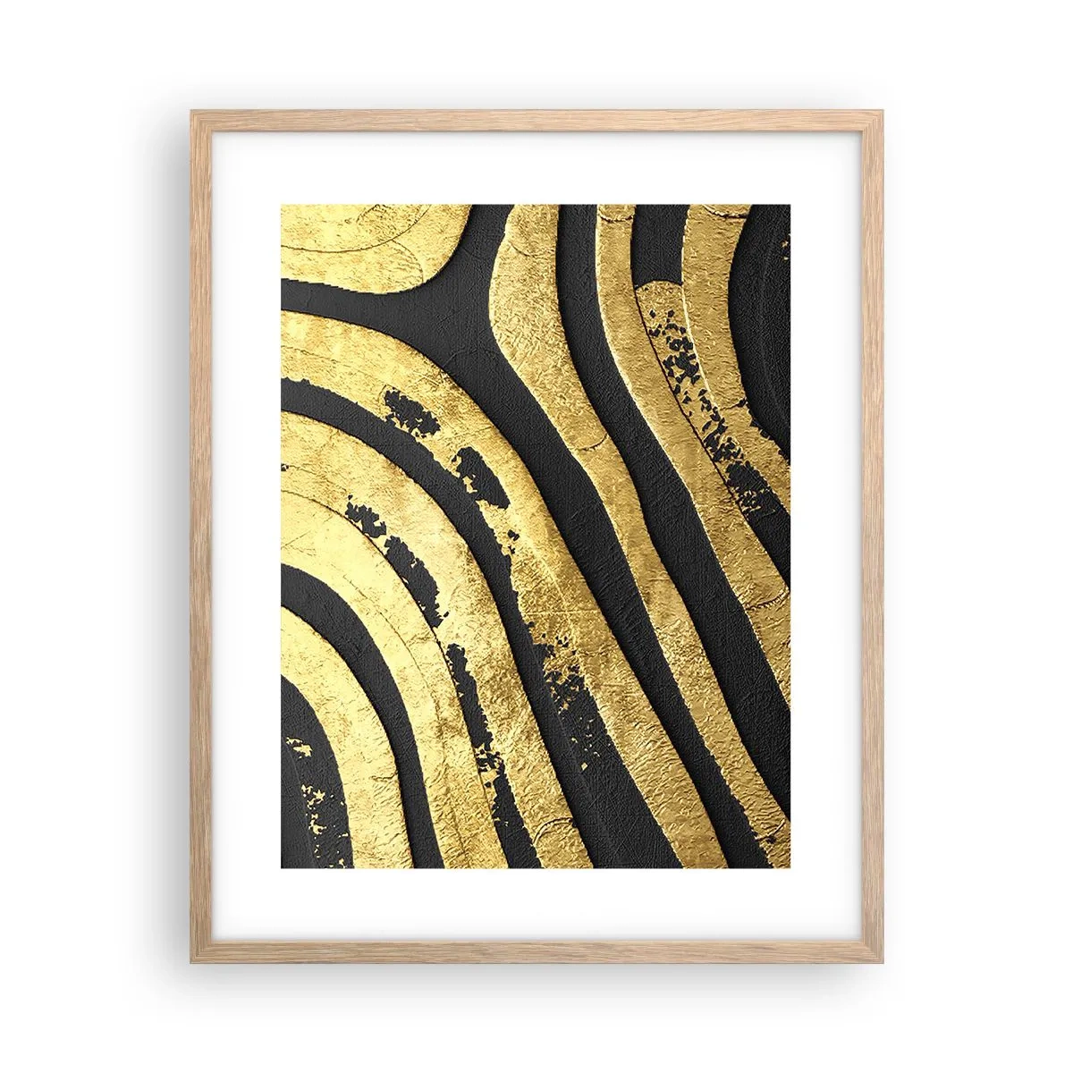 Plakat i ramme af lyst egetræ - Alt flyder - 40x50 cm