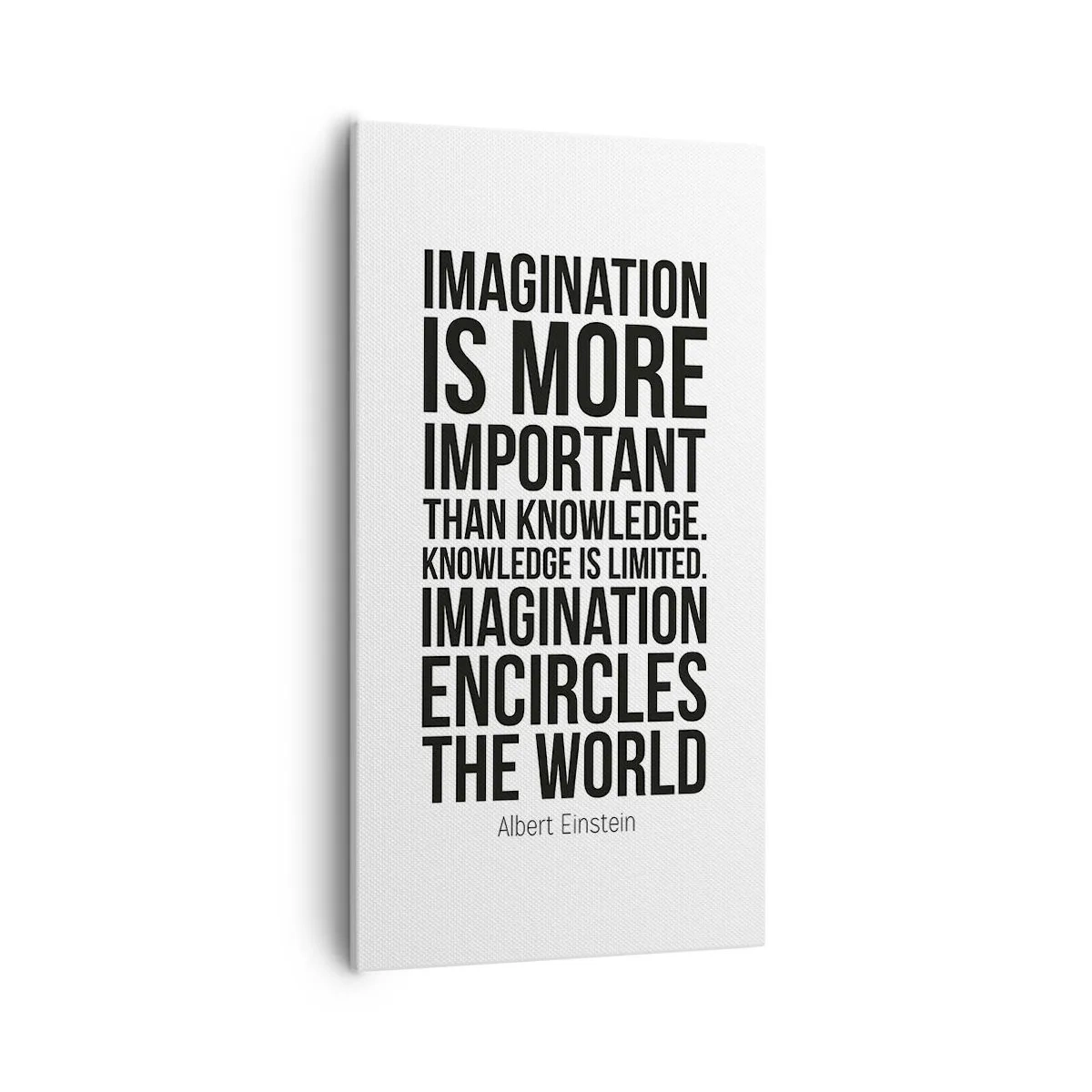 Lærredstryk - Billede på lærred - Einstein om fantasiens kraft - 55x100 cm