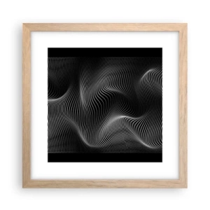 Plakat i ramme af lyst egetræ - Lysets dans i rummet - 30x30 cm