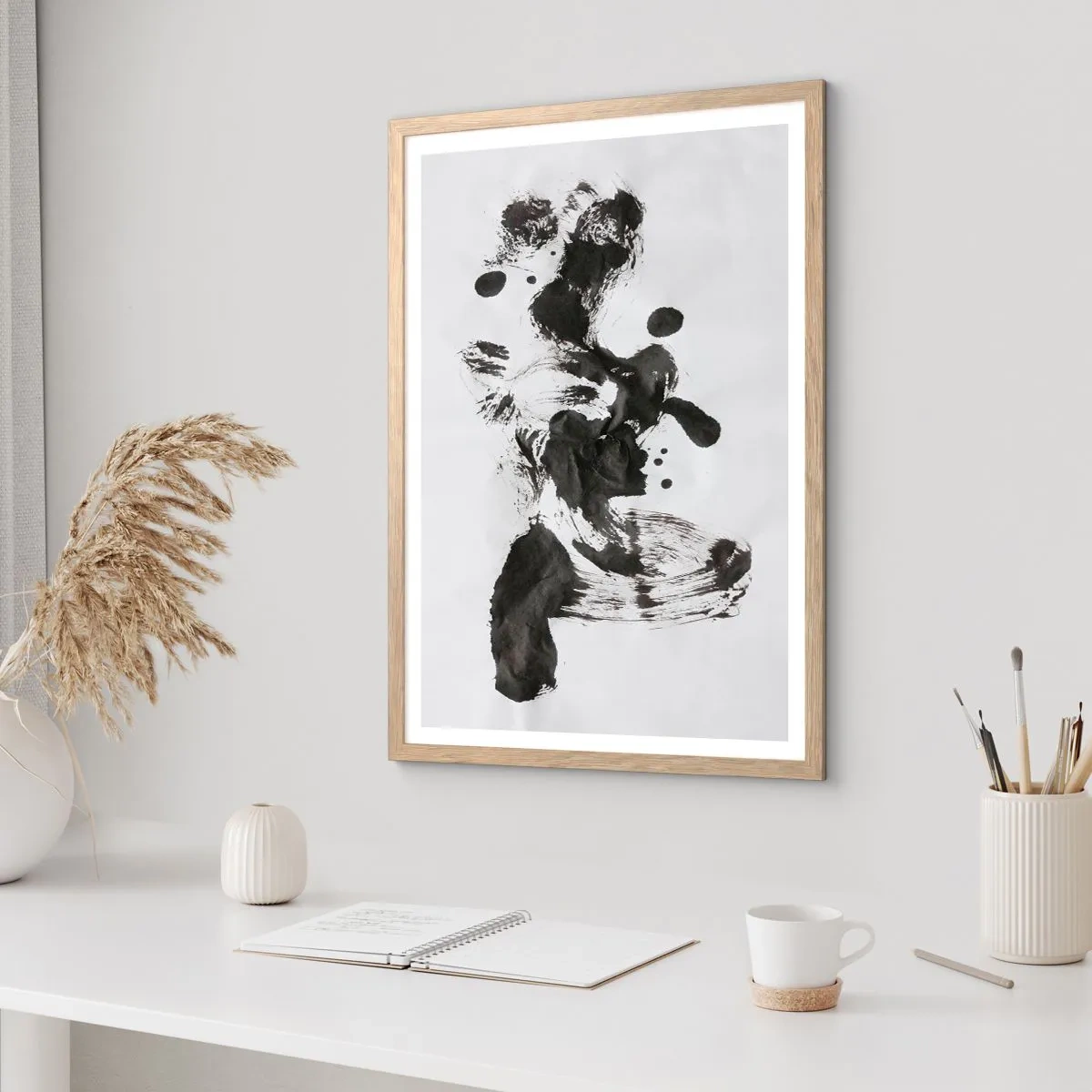 Plakat i ramme af lyst egetræ - En metode i galskaben? - 61x91 cm