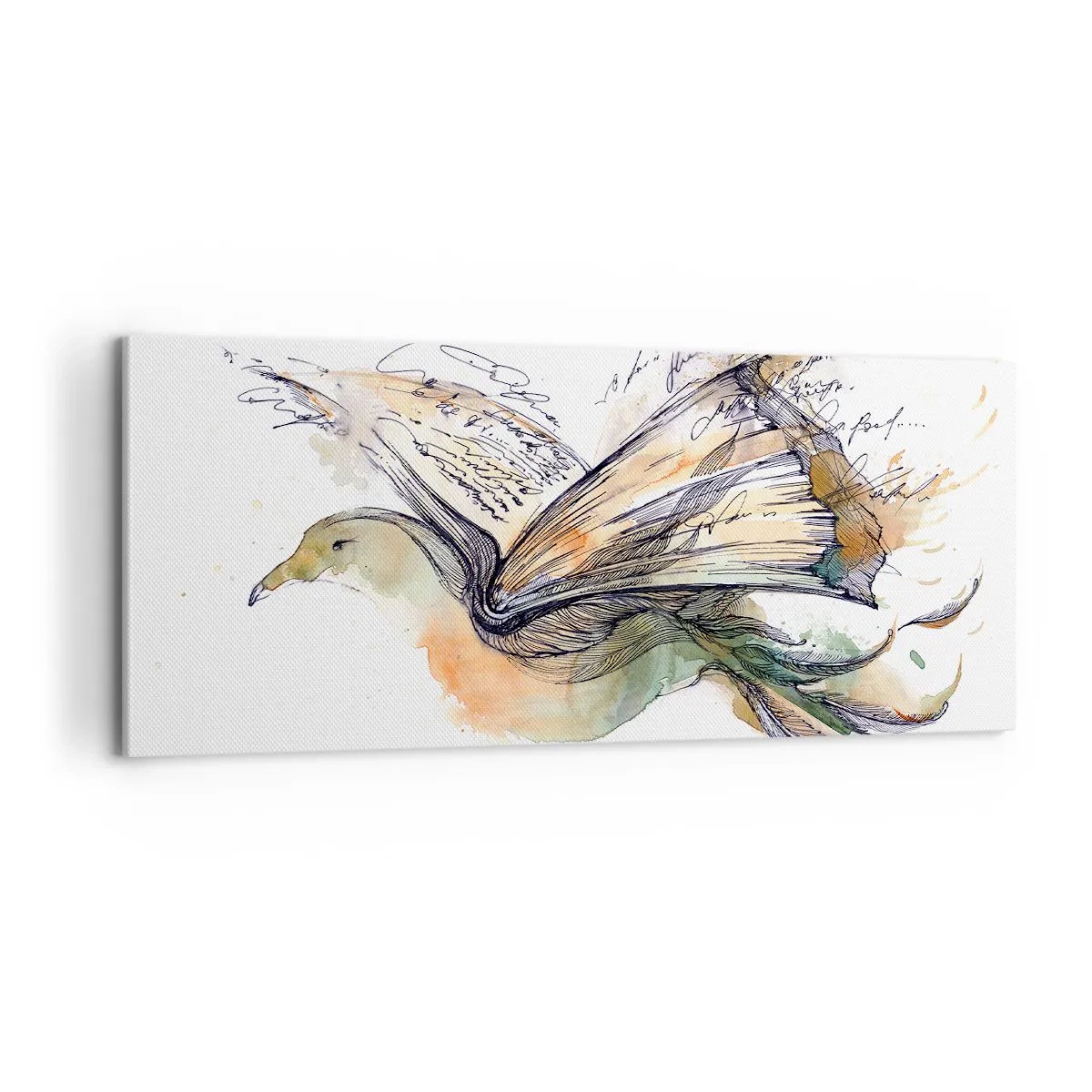Lærredstryk - Billede på lærred - På poesiens vinger - 100x40 cm