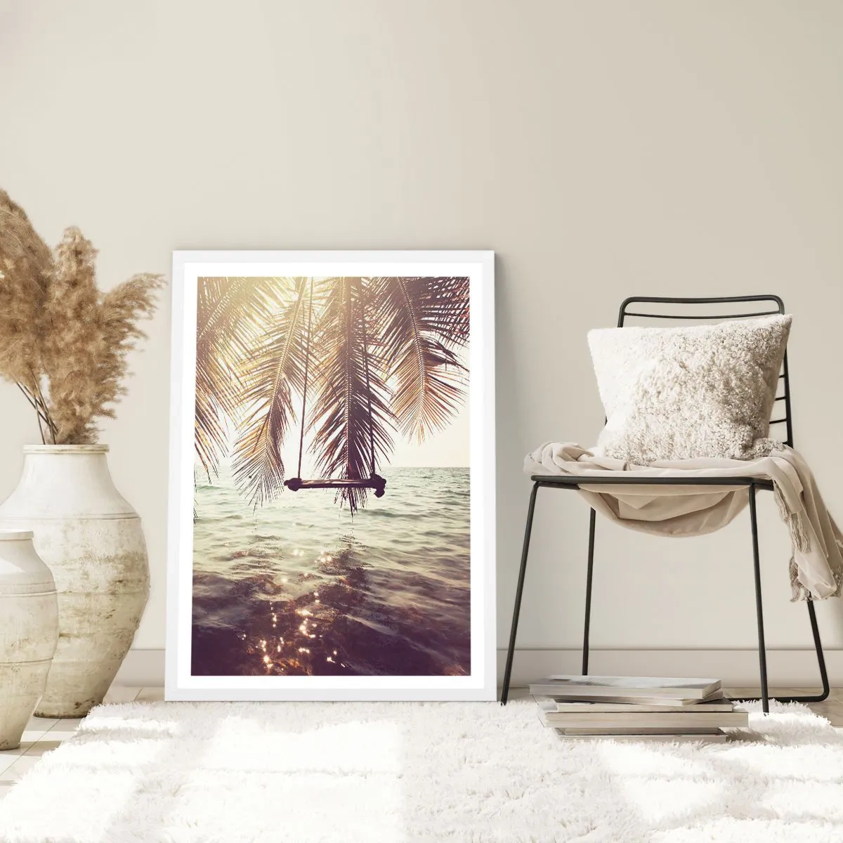 Plakat i hvid ramme - Du kan svæve i skyerne efter behag - 40x50 cm