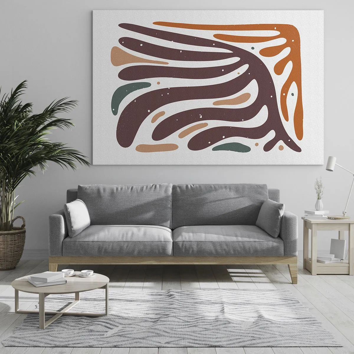 Billede på glas - Strålende organisk komposition - 100x70 cm