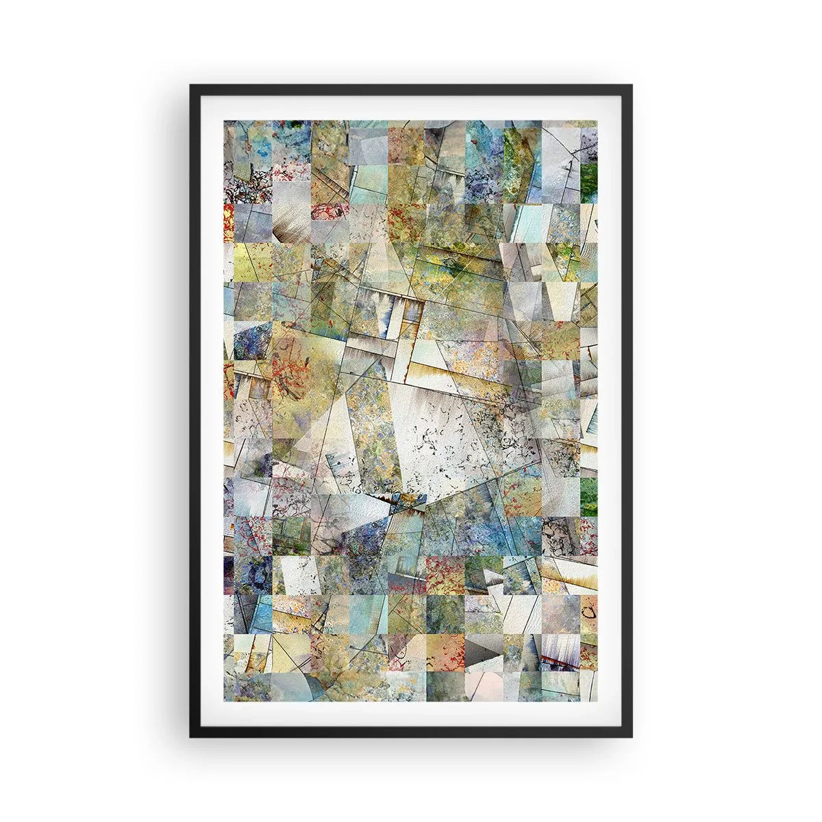 Plakat i sort ramme - Geometrisk ommøblering - 61x91 cm