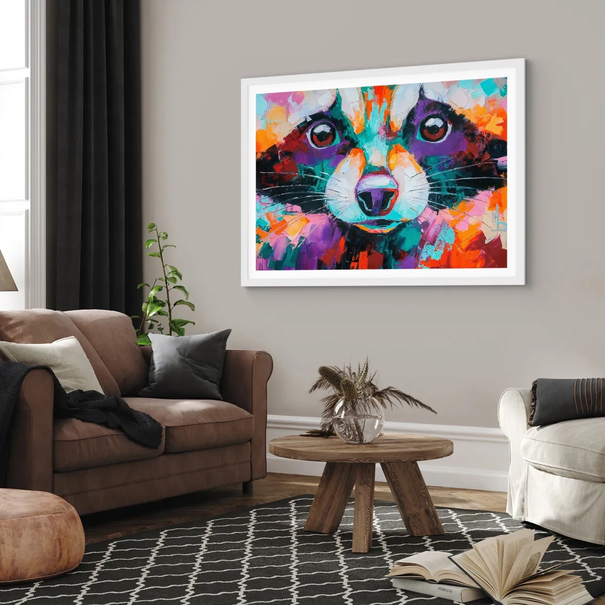 Plakat i hvid ramme - Kun gode følelser - 50x40 cm