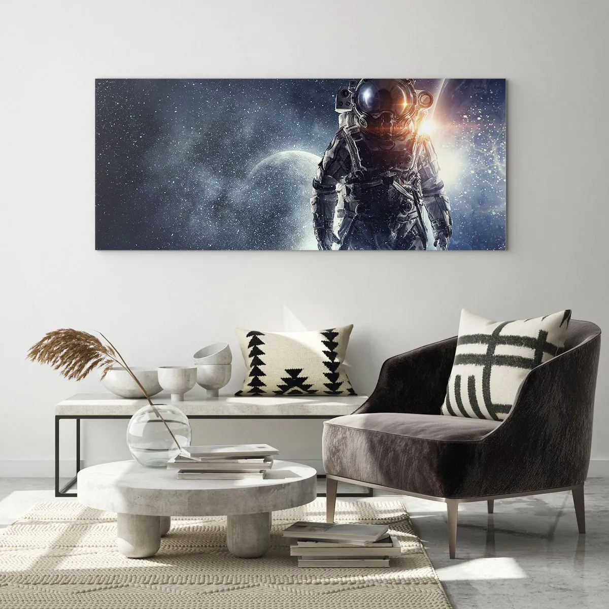 Billede på glas - Et kosmisk eventyr - 100x40 cm