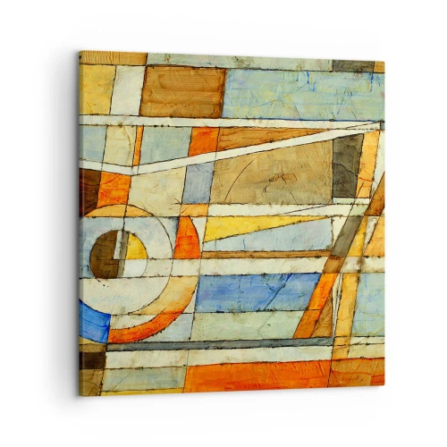 Lærredstryk - Billede på lærred - Kubisme på en byggeplads - 50x50 cm