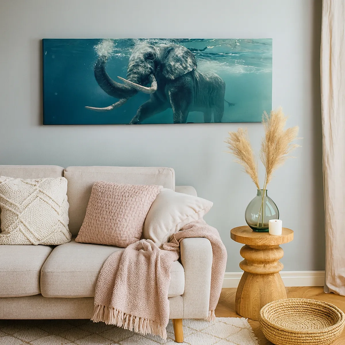 Lærredstryk - Billede på lærred - Alle kan lide at svømme - 30x30 cm