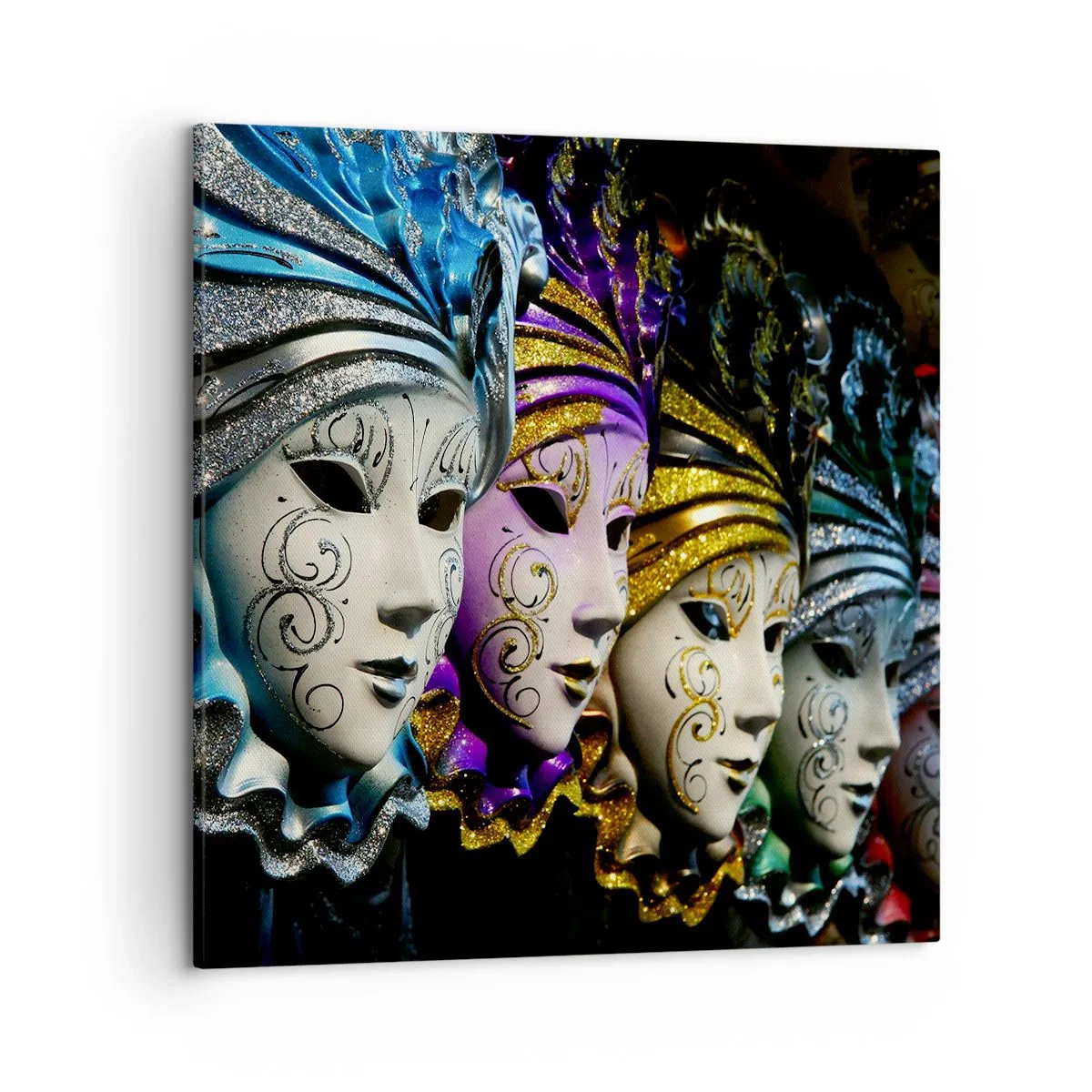 Lærredstryk - Billede på lærred - Mysterium i guld og sølv - 50x50 cm