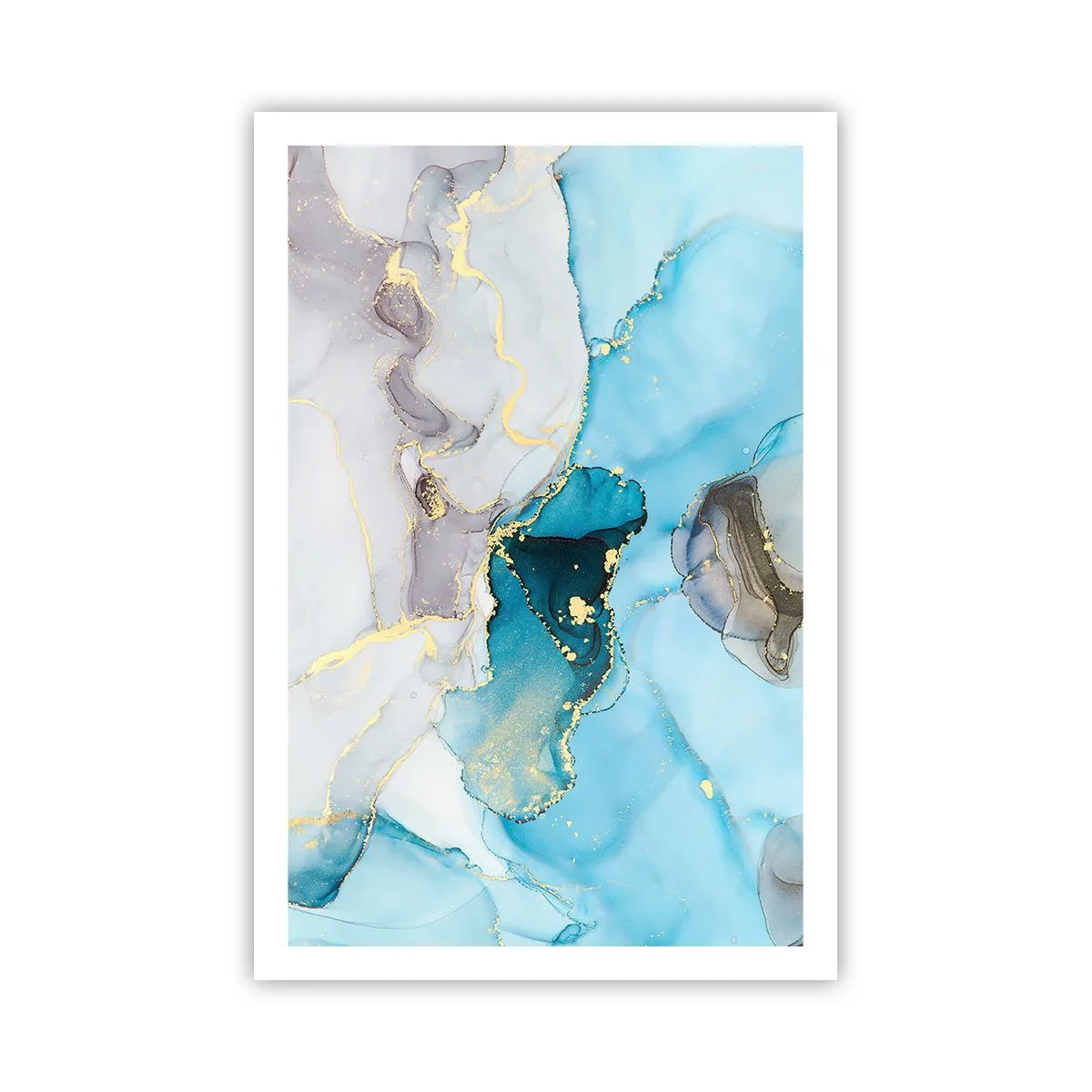 Plakat - En undersøgelse af mødet mellem grå og turkis - 61x91 cm