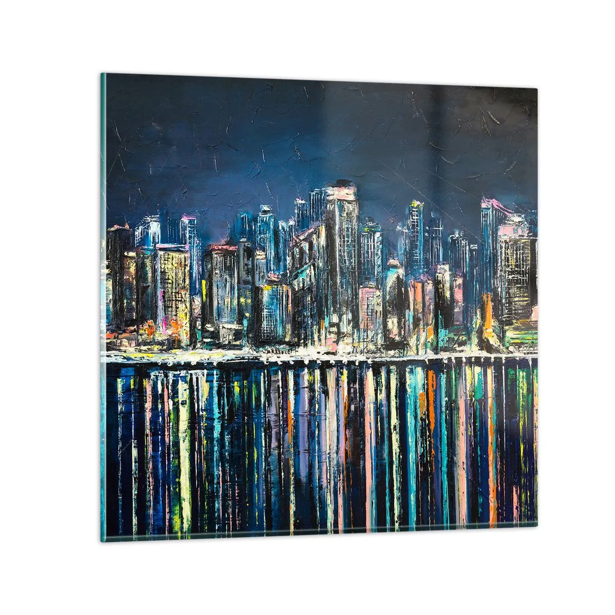 Billede på glas - Kaskade af lys - 30x30 cm