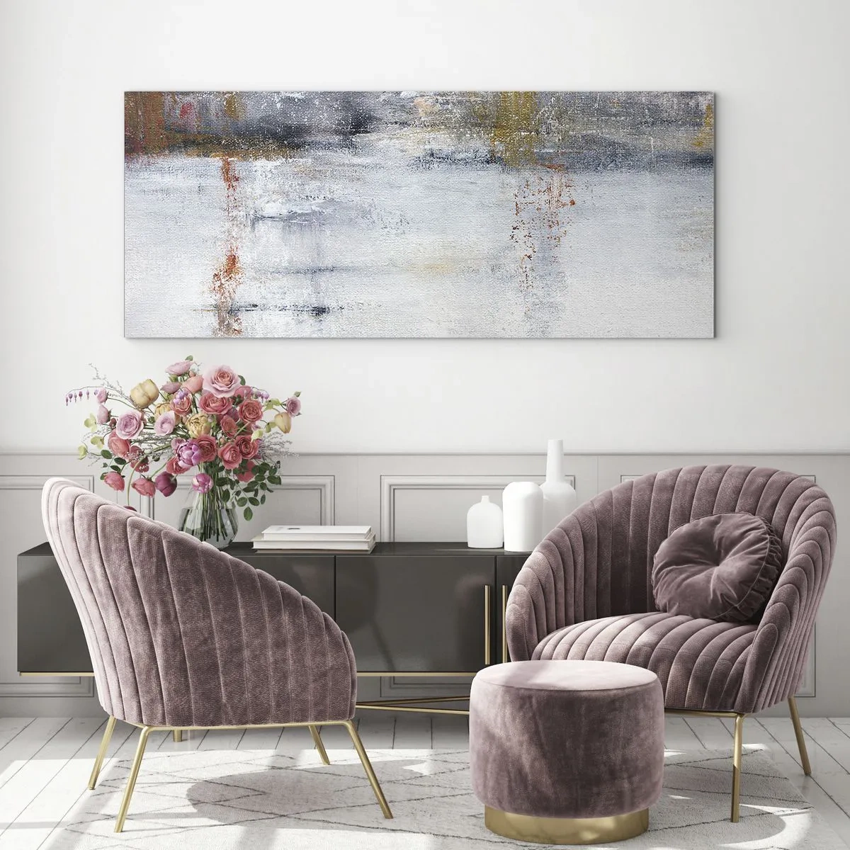 Billede på glas - Bag lufttæppet - 100x40 cm