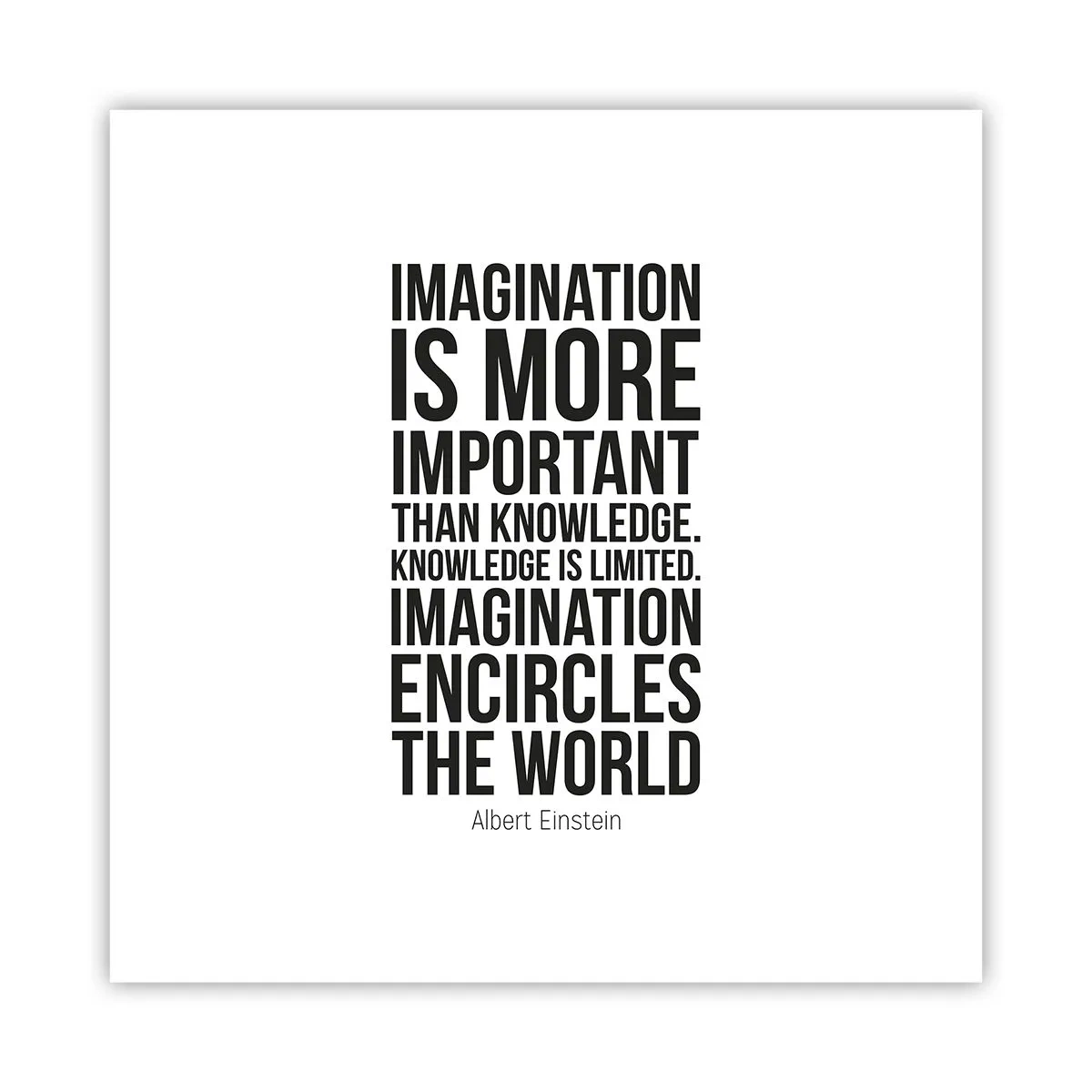 Plakat - Einstein om fantasiens kraft - 30x30 cm