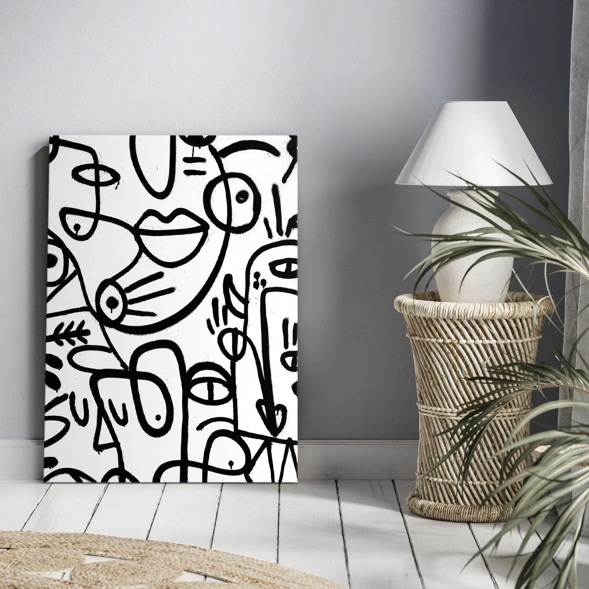 Lærredstryk - Billede på lærred - Ansigter og luftspejlinger - 50x70 cm