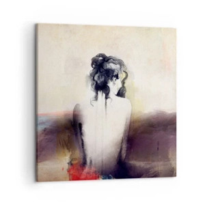 Lærredstryk - Billede på lærred - Glatte linjer, ovale former - 50x50 cm