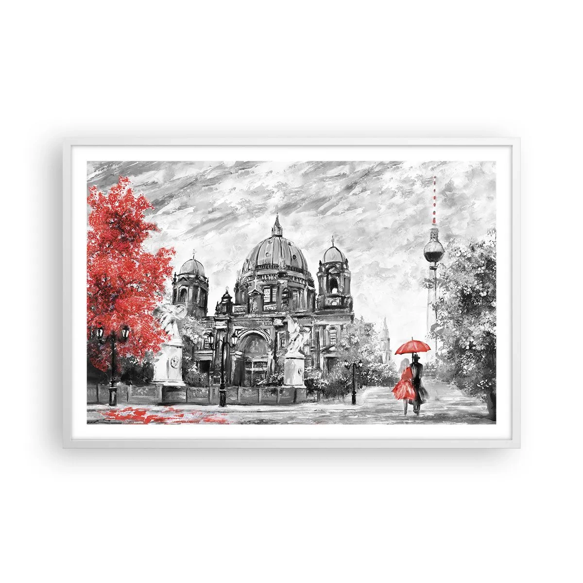 Plakat i hvid ramme - Møde i Berlin - 91x61 cm