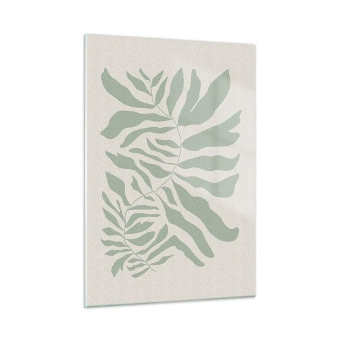 Billede på glas - Smaragdgrøn gren - 50x70 cm