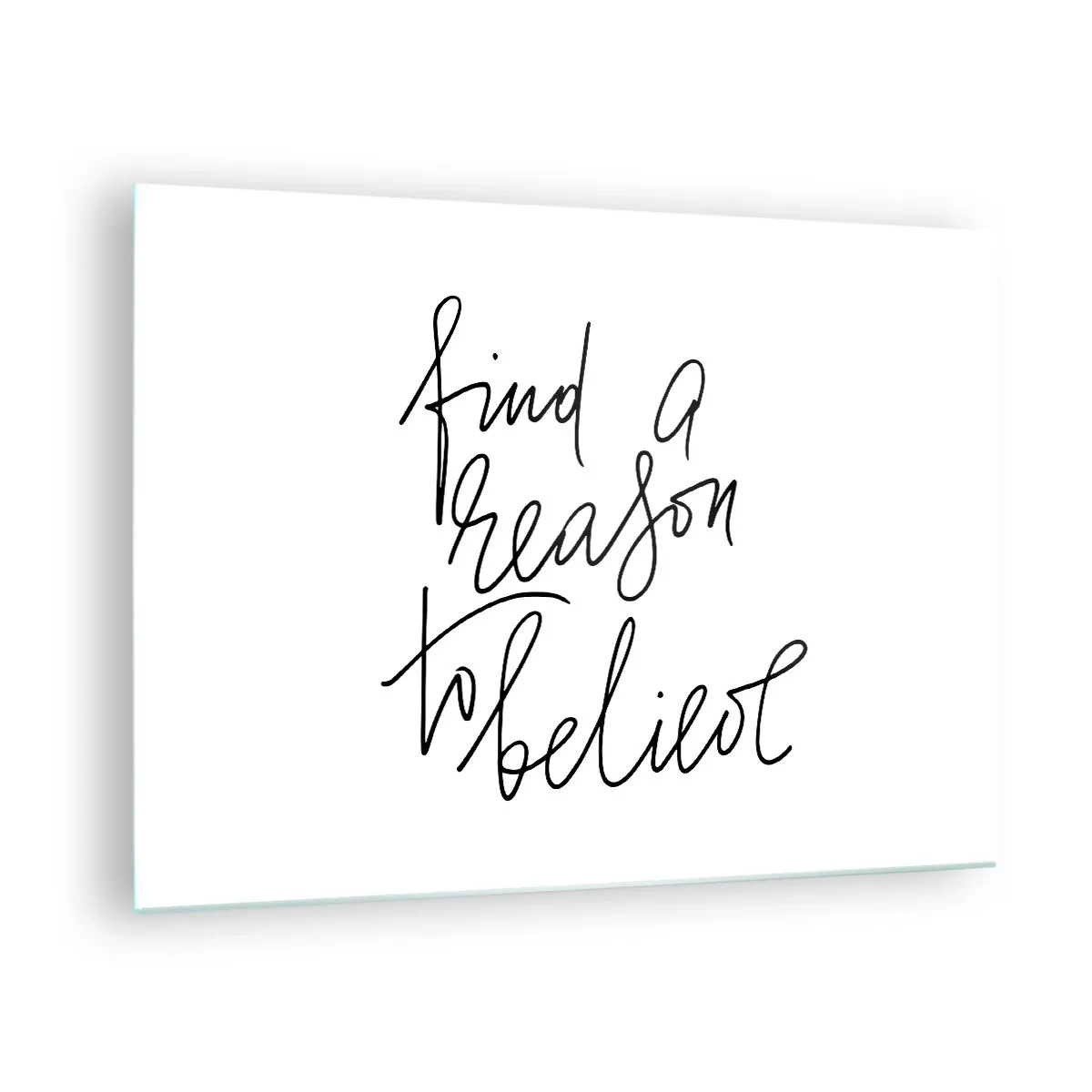 Billede på glas - Minimalistisk typografi med et inspirerende citat - 70x50cm - Det er muligt - Moderne vægdekoration til stue og soveværelse ARTTOR